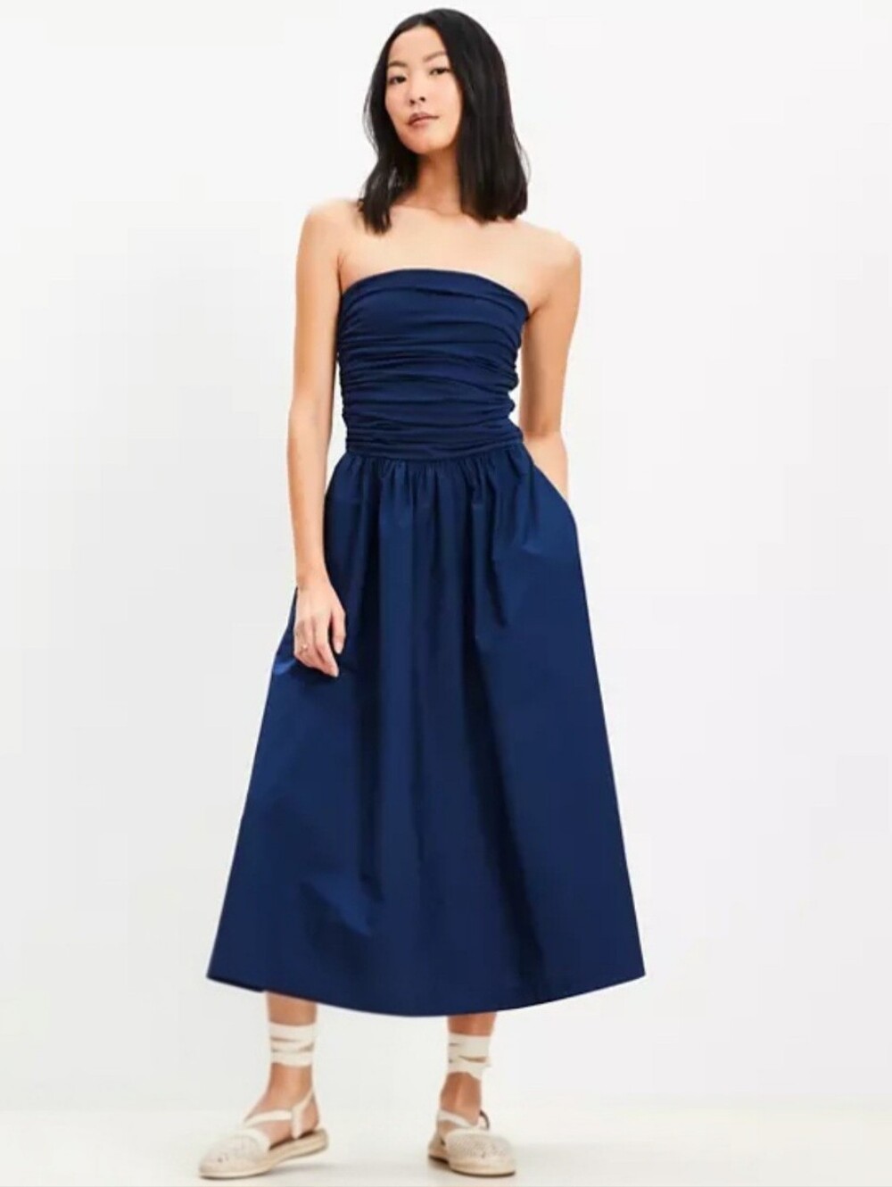Band Of The Free Strapless Navy XL NWT Midi Dress - Picture 13 of 15
